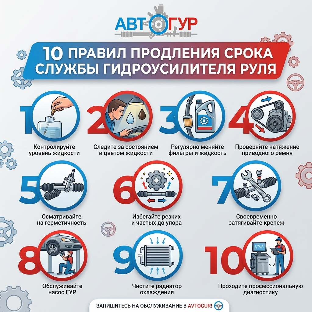 10 правил продления срока службы гидроусилителя руля