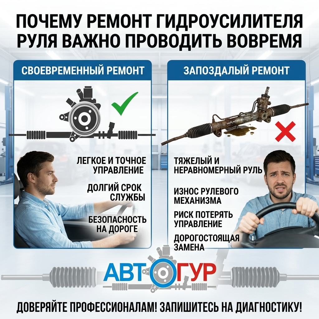 Почему ремонт гидроусилитиеля руля важно проводить вовремя?