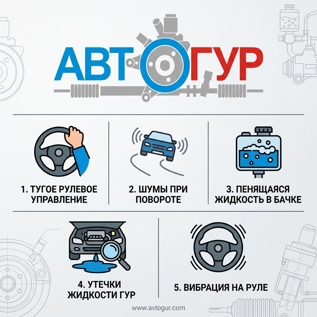 5 признаков отказа гидроусилителя рулевого управления