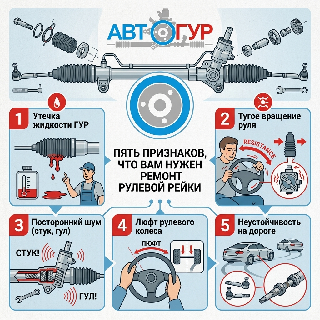 Пять признаков, что вам нужен ремонт рулевой рейки