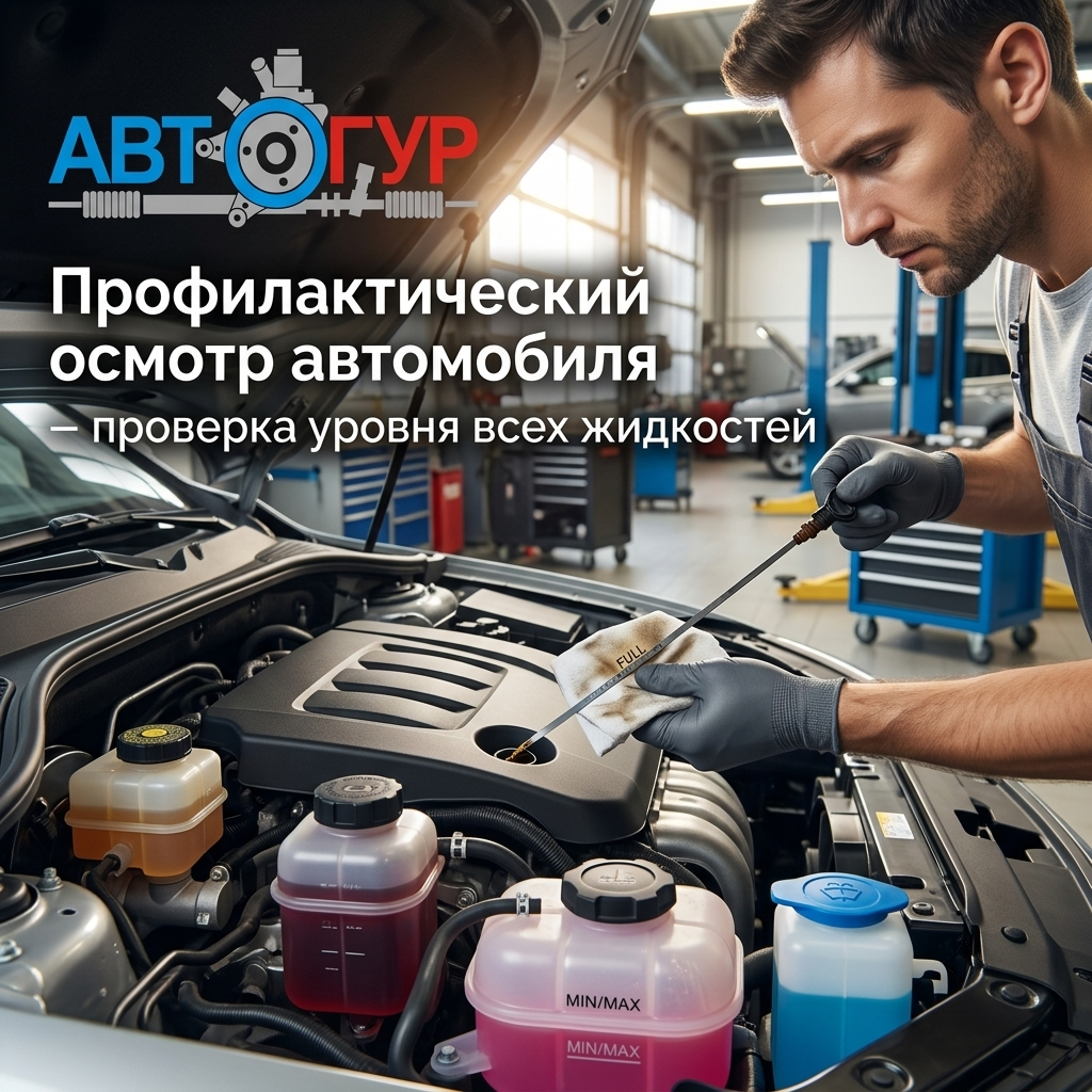 Профилактический осмотр автомобиля – проверка уровня всех жидкостей